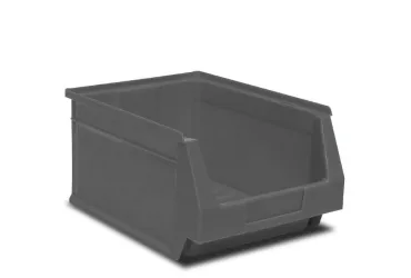 Cassette impilabili grigie e blu scuro per uso industriale